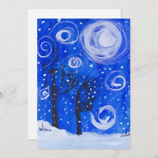 Blustery Blizzard Feiertagskarte (Vorne/Hinten)