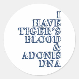 Blut-Adonis-DNA Sheen des Tigers Runder Aufkleber