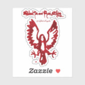 Blut-Bird-Girl aus Blut-Tee und rotem String Aufkleber (Blatt)