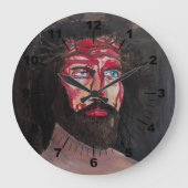 Blut-Christi-Gemälde von Alfred Fox Große Wanduhr (Vorderseite)
