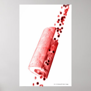 Blut, das durch eine Arterie fließt Poster
