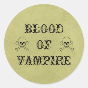 Blut des Vampirs Vintage-Halloween-Potionsetikett Runder Aufkleber