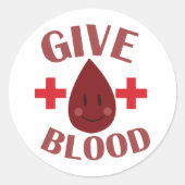 Blut geben runder aufkleber (Vorderseite)