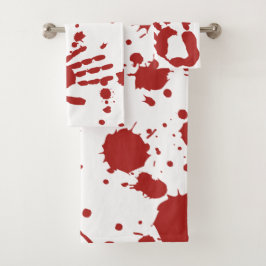 Blut gesaugt Spatter Bloody Hand Print Halloween Badhandtuch Set