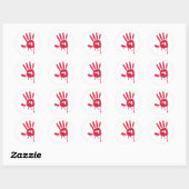 Blut - Hand Runder Aufkleber (Blatt)