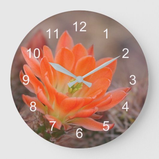Blut in Orange Große Wanduhr (Vorderseite)