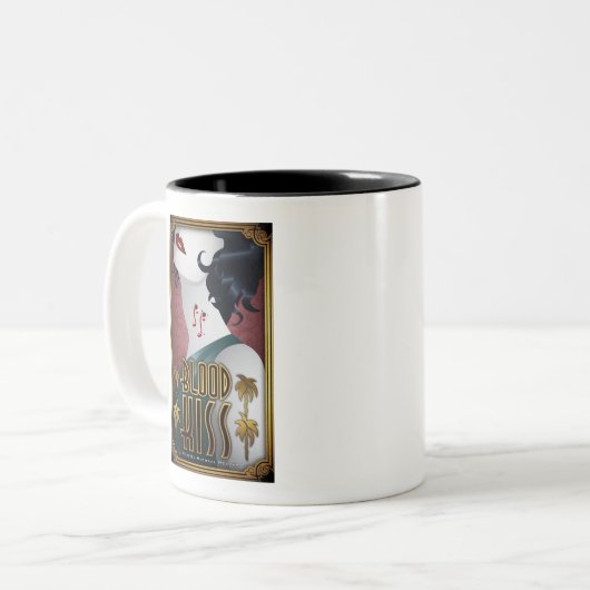 Blut-Kuss-Kaffee-Tasse mit den zwei Filmplakaten Zweifarbige Tasse (Vorderseite Links)