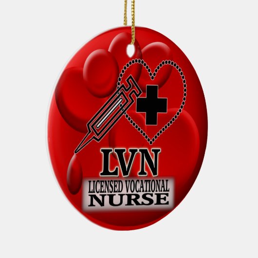 BLUT LVN ORNANATION - LIZENZIERTE BERUFLICHE KRANK KERAMIKORNAMENT (Rechts)