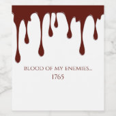 Blut meiner Feinde, Bluttropfen Weinetikett (Einzelnes Label)