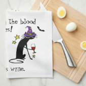 Blut meiner Feinde, JK Wein, schwarze Katze Geschirrtuch (Viertel Falte)