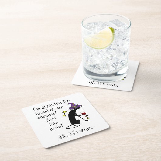 Blut meiner Feinde, JK Wein, schwarze Katze Rechteckiger Pappuntersetzer (Vor Ort)