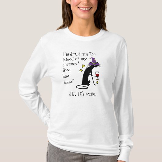 Blut meiner Feinde, JK Wein, schwarze Katze T-Shirt (Vorderseite)