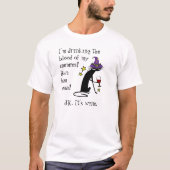 Blut meiner Feinde, JK Wein, schwarze Katze T-Shirt (Vorderseite)