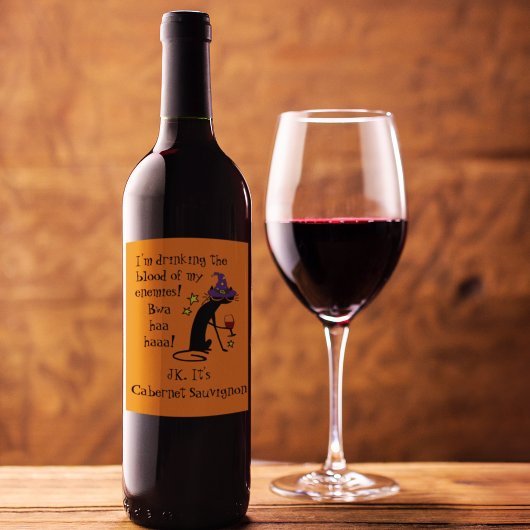 Blut meiner Feinde, JK Wein, schwarze Katze Weinetikett