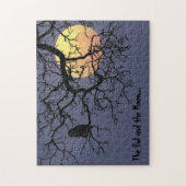 Blut-Mond-und Nachteulen-Silhouette Puzzle (Vertikal)