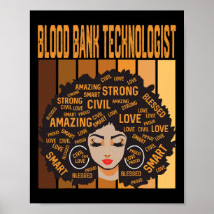 Blut Nk Technologe Mächtiger Schwarzer Geschichtsm Poster
