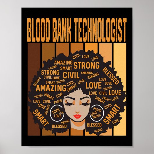 Blut Nk Technologe Mächtiger Schwarzer Geschichtsm Poster (Vorne)