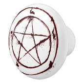 Blut Pentagram-Türknauf Keramikknauf (Rechts)