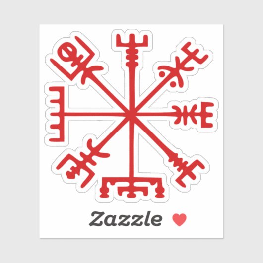 Blut Red Vegvísir (Viking Compass) Aufkleber (Blatt)
