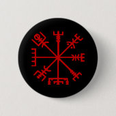 Blut Red Vegvísir (Viking Compass) Button (Vorderseite)