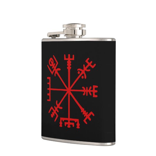 Blut Red Vegvísir (Viking Compass) Flachmann (Links)