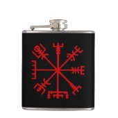 Blut Red Vegvísir (Viking Compass) Flachmann (Vorderseite)