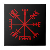Blut Red Vegvísir (Viking Compass) Fliese (Vorderseite)