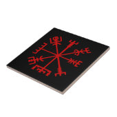 Blut Red Vegvísir (Viking Compass) Fliese (Seite)