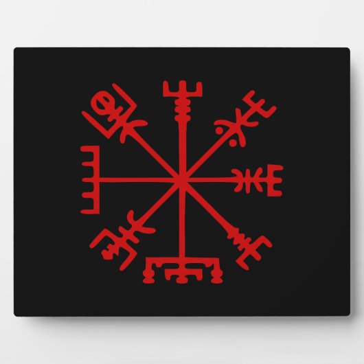 Blut Red Vegvísir (Viking Compass) Fotoplatte (Vorderseite)