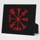 Blut Red Vegvísir (Viking Compass) Fotoplatte (Seite)