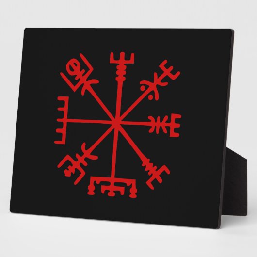 Blut Red Vegvísir (Viking Compass) Fotoplatte (Seite)