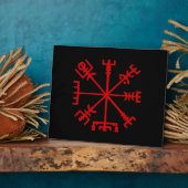 Blut Red Vegvísir (Viking Compass) Fotoplatte (Seite)