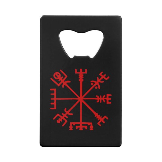 Blut Red Vegvísir (Viking Compass) Geldbeutel Flaschenöffner (Vorderseite)
