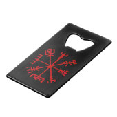 Blut Red Vegvísir (Viking Compass) Geldbeutel Flaschenöffner (Rückseite Schrägansicht)