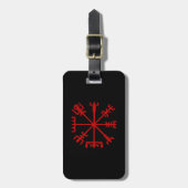 Blut Red Vegvísir (Viking Compass) Gepäckanhänger (Vorderseite vertikal)