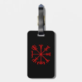 Blut Red Vegvísir (Viking Compass) Gepäckanhänger (Rückseite vertikal)