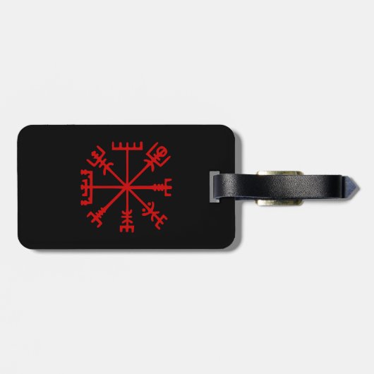 Blut Red Vegvísir (Viking Compass) Gepäckanhänger (Rückseite horizontal)