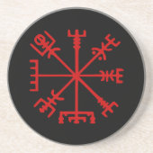 Blut Red Vegvísir (Viking Compass) Getränkeuntersetzer (Vorne)