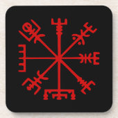 Blut Red Vegvísir (Viking Compass) Getränkeuntersetzer (Vorderseite)