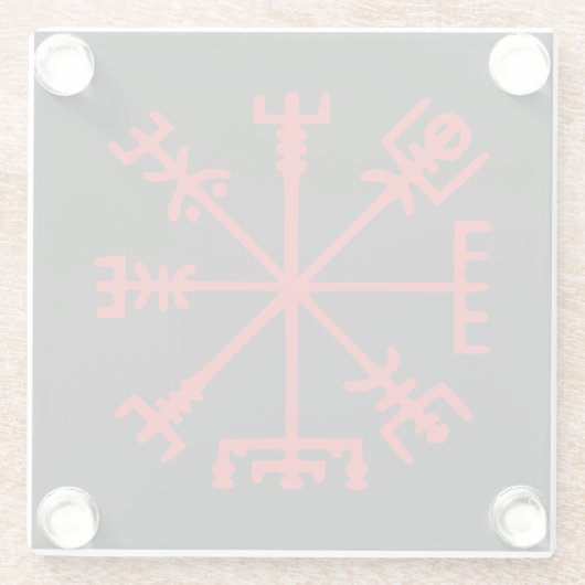 Blut Red Vegvísir (Viking Compass) Glasuntersetzer (Rückseite)