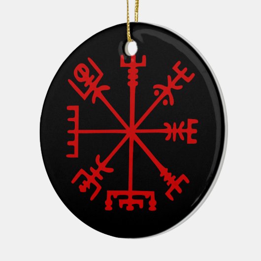 Blut Red Vegvísir (Viking Compass) Keramik Ornament (Links)