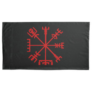 Blut Red Vegvísir (Viking Compass) Kissenbezug