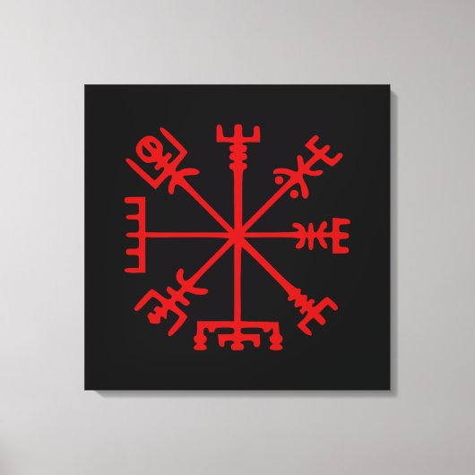 Blut Red Vegvísir (Viking Compass) Leinwanddruck (Vorderseite)