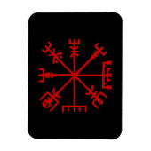 Blut Red Vegvísir (Viking Compass) Magnet (Vertikal)