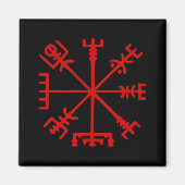 Blut Red Vegvísir (Viking Compass) Magnet (Vorne)