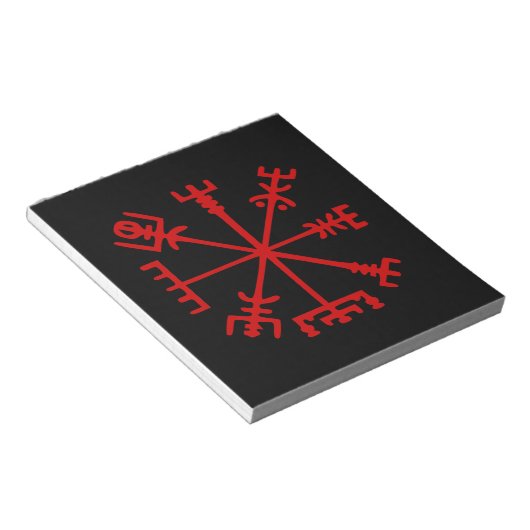 Blut Red Vegvísir (Viking Compass) Notizblock (angewinkelt)