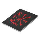 Blut Red Vegvísir (Viking Compass) Notizblock (Rotiert)