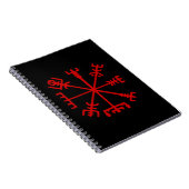 Blut Red Vegvísir (Viking Compass) Notizblock (Rechte Seite)