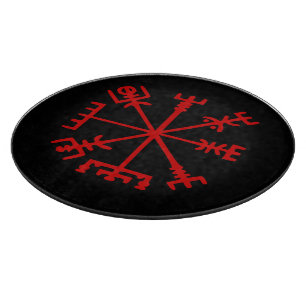 Blut Red Vegvísir (Viking Compass) Schneidebrett