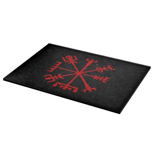 Blut Red Vegvísir (Viking Compass) Schneidebrett (Ecke)